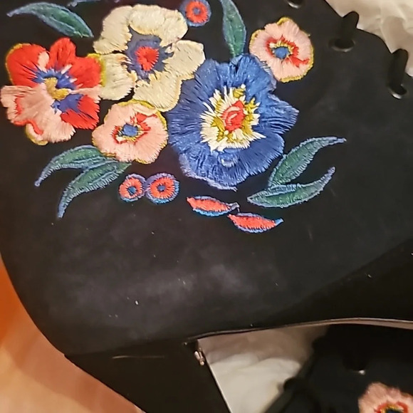 Tory Burch Cassidy embroidered ankle boots 10 - Picture 3 of 7